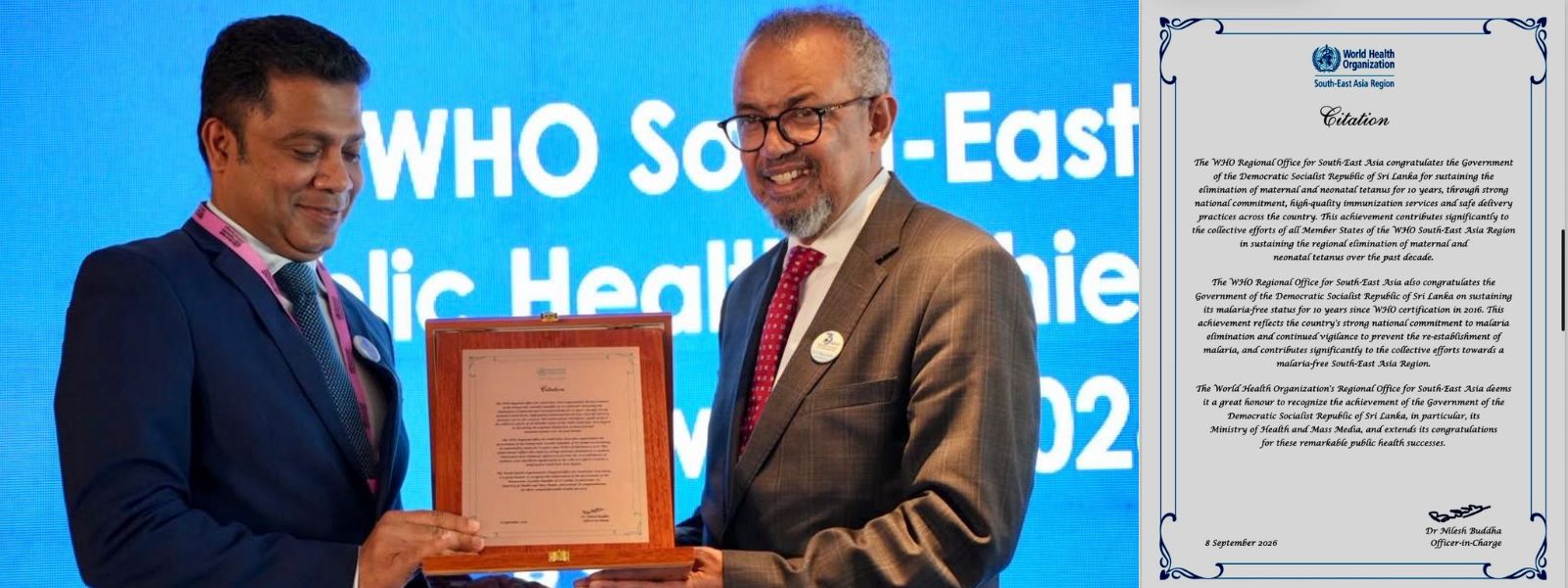 WHO Celebrates Sri Lanka's Disease Elimination